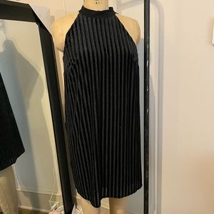 J.Jill 2X black and silver striped dress